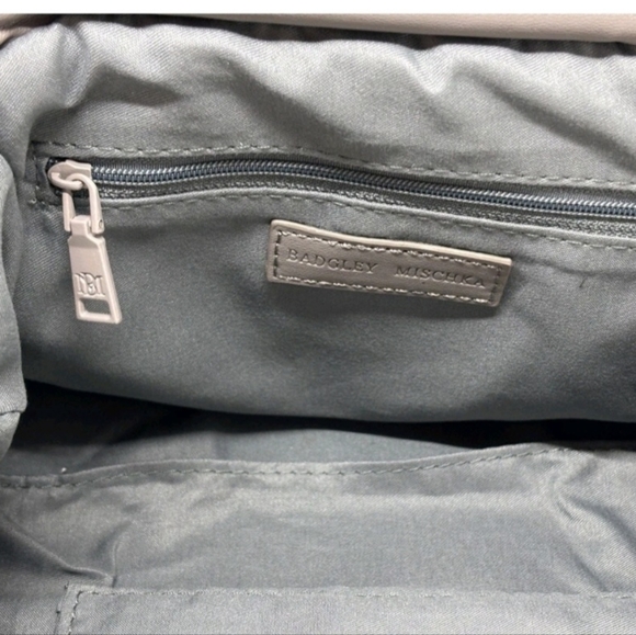 NWT Badgley Mischka  Taupe Color Designer Clutch Detachable Strap - Picture 9 of 10